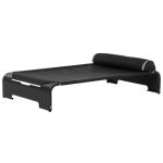 PawHut Cama Elevada para Mascotas Perros Gatos Tela Transpirable con Almohada Extraíble Exterior Interior Jardín Terraza 91x60x23 cm Negro(c-1)