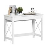 HOMCOM Mesa Doble para Ordenador PC con Cajones y Ruedas 100x36x88cm Blanco(c-1)