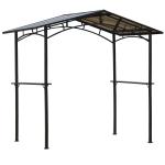 Outsunny Pabellón Cenador 3x3x2.65m Gazebo de Acero y Tela de poliéster 180g / m² - Color Crema y Negro(c-2)