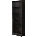 HOMCOM Librería Estantería de 5 Niveles para Libros con 3 Baldas Ajustables Antivuelco Almacenaje para Salón Oficina Estudio 63x29,5x176 cm Wengué oscuro(c-2)