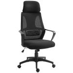 Vinsetto Sillas Oficina Ergonómicas Silla de Escritorio Basculante Ajustable en Altura con Respaldo 5 Ruedas 64x55x116-126cm Azul(c-2)