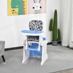HOMCOM Trona para Bebés 3 en 1 para +6 Meses Multifuncional Ajustable en 3 Posiciones Respaldo Alto Acolchado con 2 Bandejas 57x59x105cm Verde(c-3)
