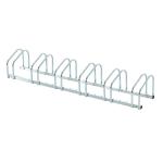 HOMCOM Aparcamiento para 4 Bicicletas Soporte de Acero para Aparcar Bicicletas en el Suelo Estacionamiento para Interior y Exterior 100x33x27 cm Negro(c-3)