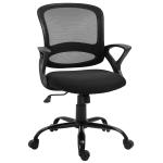 Vinsetto Silla de Oficina Ergonómica Silla de Escritorio Basculante con Altura Ajustable Asiento Giratorio 360° y Soporte Lumbar Malla Transpirable 61x61x89-99 cm Negro(c-2)