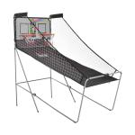 HOMCOM Juego de Canastas de Baloncesto Plegables y Portátiles con Contador Electrónico Doble y 4 Pelotas de Baloncesto 205x110x205cm (PxANxAL)(c-2)