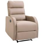 HOMCOM Sillón Relax con Reclinación Manual hasta 160grados con Reposapiés Retráctil Esponja de Densidad Tapizado en PU 65x89x100cm(c-2)
