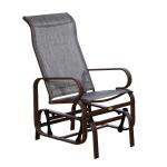 Outsunny Silla Balancin Portátil Cómodo Mecedora para Patio Jardín Terraza con 4 Brazos Oscilante Resistente Metal Tela Textilene Carga 165 KG 75x60x104 cm Marrón(c-1)