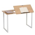 HOMCOM Mesa de Escritorio Mesa para Computadora Portátil Amplio Espacio con Tablero Pequeño Ajustable en Ángulo Barra Adicional 120x55x76cm(c-2)
