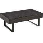 HOMCOM Mesa de Centro Rectangular Mesa Auxiliar con Cajón y Patas Elevadas de Metal Estilo Moderno para Salón Oficina 110x60x40 cm Gris Oscuro(c-2)