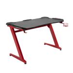 HOMCOM Mesa Gaming con LED RGB Escritorio de Ordenador con Portavasos Gancho para Auriculares Soporte para Mandos Gamepad y Luz con Control Remoto 120x66x76 cm Negro y Rojo(c-1)
