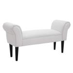 HOMCOM Banqueta Multifuncional Banco Taburete Pie de Cama con Asiento Acolchado y Patas Metálicas 120x35x42 cm Gris y Dorado(c-4)