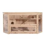 PawHut Jaula de Madera tipo Casa Conejera para Hámster Ratones Animales Pequeños y Roedores con 5 Pisos 10 Plataformas y 3 Escaleras 60x40x120cm(c-2)