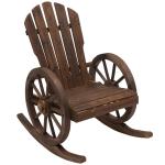 Outsunny Mecedora Rústica de Madera Maciza para Exteriores Sillón Balancín de Terraza o Jardín 88x68x97 cm Color Madera Envejecida(c-1)