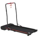 HOMCOM Cinta de Correr Plegable Eléctrica con Mando a Distancia Velocidad 1-6 km/h con Pantalla LED y 2 Ruedas Máx. 90kg 133x61x103 cm Negro y Rojo(c-2)