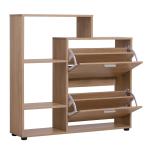 HOMCOM Zapatero de Madera con Estantería y Cubos Armario para Zapatos de Entrada Pasillo 101.5x25.5x98cm(c-1)