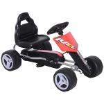 HOMCOM Kart Pedales Niños Coche de Pedales Deportivo con Asiento Ajustable Embrague y Freno para Niños de +3 Años Carga 50kg Juguete Exterior 129x59x70 cm(c-1)