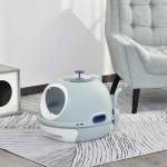 PawHut Caja de Arena para Gatos Plegable Arenero Portátil Aseo con Manija Puerta Orificio de Ventilación Bandeja Material ABS 54x43x42 cm(c-2)
