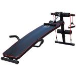 HOMCOM Banco de Abdominales Plegable Ajustable en Altura con 4 Ángulos Soporte para Piernas Ergonómico Multifuncional Banco de Ejercicio 44,5x143x84-92 cm Negro(c-2)