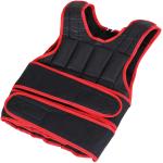 HOMCOM Chaleco Ajustable para Entrenamiento Pesos Individuales hasta 15Kg Cierres de Velcro Doble Cinturón 40x59 cm Negro y Rojo(c-2)