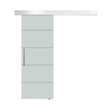 HOMCOM Puerta Corredera con Cristal Translúcido de Seguridad 90x205 cm Puertas Corrediza Deslizantes sin Obra(c-6)