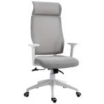 Vinsetto HOMCOM Silla de Oficina Ergonómica Silla de Escritorio Giratoria Ajustable en Altura y Reclinable hasta 120° Bloqueo de Posición 64x61x120,9-128,9 cm Gris(c-1)