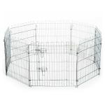 PawHut Parque para Mascotas Valla Corral 8 Vallas 76x63cm + Puerta Entrenamiento Perros(c-4)