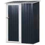 Outsunny Cobertizo de Acero Tipo Caseta de Jardín Terrazas Galvanizado Almacén para Herramientas Jardinería con Techo y Una Puerta143x89x186cm(c-2)