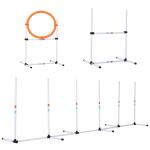 PawHut Set Entrenamiento Agility Agilidad Perros Salto Tunel y Slalom Azul Amarillo(c-2)