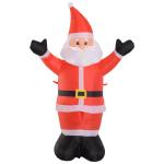 HOMCOM Papá Noel Hinchable 1.2m Santa Claus Inflable con Regalo Decoración Navidad Iluminación LED con inflador para Interior y Exterior 70x50x120cm(c-3)