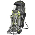 HOMCOM Mochila Portabebés Montaña Plegable Ergonómica Mochila Senderismo con Base de Soporte Múltiples Bolsillos para 6-36 Meses Carga 18 kg 38x77x87,5 cm Verde(c-1)