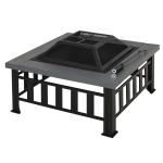 Outsunny Brasero Exterior de Metal Multifuncional tipo Calentador 3 en 1 como Pozo de fuego/BBQ/Cubo de Hielo 81x81x46cm(c-1)