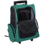 PawHut Transportin Carrito Perro 2 en 1 Mochila Carrito 36x30x49 cm Mascotas Perro Gato Verde(c-3)
