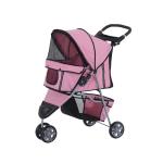 PawHut Cochecito Plegable Mascotas 75x45x97cm Perros Gatos Carrito Ruedas giran 360 grados Azul(c-4)