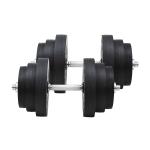HOMCOM Juego de 4 Discos de Pesas de 5 kg y 10 kg con Orificio de Ø25 mm para Entrenamiento de Fuerza Levantamiento de Pesas Negro(c-3)