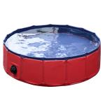 PawHut Piscina Plegable para Perros Gatos Bañera Portátil para Mascotas PVC Antideslizante Múltiples Usos para Interiores y Exteriores Ø80x20 cm Azul(c-4)