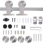 Homcom Kit Instalacion Puerta Corredera Madera Puertas Corredizas Riel Acero Inoxidable - 2,5x200 cm(c-1)