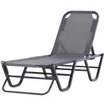 Outsunny Tumbona de Jardín con Respaldo Ajustable en 5 Posiciones de Aluminio y Textilene para Terraza Patio Exterior 163x58,5x91 cm Beige(c-1)
