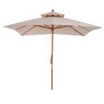 Outsunny Sombrilla de Jardín y Terraza con Parte Superior a Dos Niveles Sistema de Polea Impermeable Poliéster 3x3m Marrón(c-2)