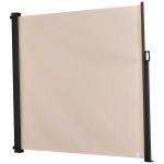 Outsunny Toldo Lateral Retráctil Exterior 350x180cm Pantalla de Privacidad contra Sol Viento Visión para Jardín Patio Balcón Tejado Hecho de Aluminio Color: Beige(c-2)