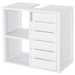 kleankin Mueble Bajo de Lavabo para Baño Suspendido Compacto con 2 Estantes Abiertos y Zona Cerrada 60x30x54 cm Blanco(c-2)