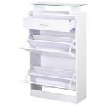 HOMCOM Armario de 2 en 1 para Zapatos Mueble Zapatero de Almacenaje Paraguas Gran Espacio Estante Ajustable en 2 Niveles 79x26x120 cm Madera(c-1)