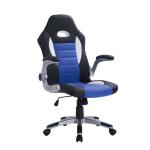 HOMCOM Silla de Juego Escitorio Silla Giratorio de Ordenador para Jóvenes Ergonómica Regulable con Ruedas Azul(c-2)