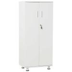 HOMCOM Librería Estantería Armario de 2 Puertas para Libros CDs DVDs con 3 Estantes Interiores y Cerradura Multiuso para Hogar Oficina Dormitorio 55x36,5x125,5 cm Blanco(c-1)