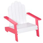 Outsunny Silla de Jardín Adirondack para Niños de +1 Año de Madera Maciza Sillón Infantil para Exterior Terraza Balcón Carga Máx. 40 kg 51x50x52,5 cm Blanco(c-1)