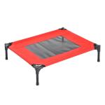 PawHut Cama para Mascotas Cama Elevada para Perros Gatos Portátil de Malla Transpirable para Interior Exterior 64x46x18 cm Rojo(c-2)