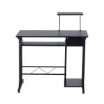 HOMCOM Mesa de Ordenador Escritorio de PC Mesa con Armario para Hogar 100x52x75cm Negro y Plata(c-3)