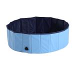PawHut Piscina para Perros Gatos Plegable Ø140x30cm Piscina Rígida para Mascotas Natación Baño Color Azul(c-2)
