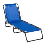 Outsunny Tumbona Plegable y Ajustable de 3 Posiciones Silla Reclinable de Jardín con Sistema de Cordones para Exterior Marco Acero 197x58x76 cm Gris(c-1)