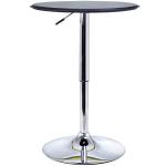 HOMCOM Mesa de Bar Regulable en Altura con Base Redonda y Antideslizante para Cocina Comedor Ø60x69-93 cm Negro(c-2)