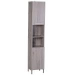 kleankin Armario Alto de Baño de 5 Niveles Estantería Columna de Baño con 3 Estantes 1 Puerta Balda Interior Ajustable Gran Almacenaje 40x38x160cm(c-1)